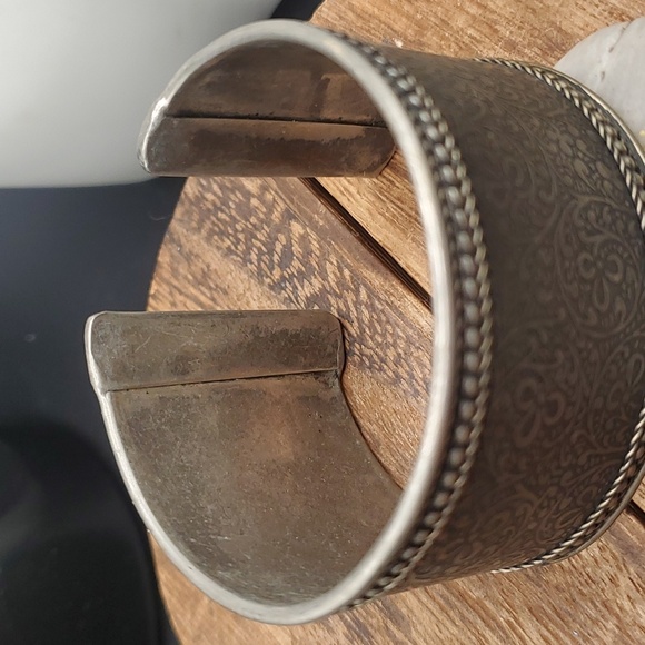 Overflow cuff sterling edwardian pattern bracelet rare collectible - Picture 2 of 2